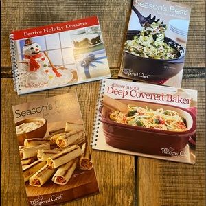 Pampered Chef Recipe Books: Festive Holiday Desserts, Deep Dish Basket, etc.